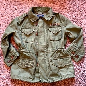 Polo Ralph Lauren Little Girl's Olive Green,  Military Jacket Size 3T